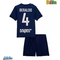 Paris Saint-Germain Lucas Beraldo #4 Hjemmedraktsett Barn 2025-26 Kortermet (+ Korte bukser)